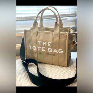 Authentic Marc Jacob’s The Tote Bag Canvas Black W/ Crossbody Strap